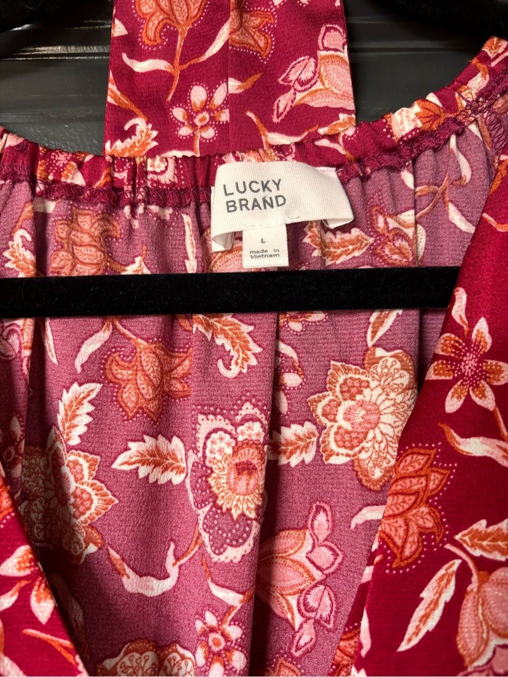 Lucky Brand Red Floral Wrap Midi Dress - Picture 4 of 5